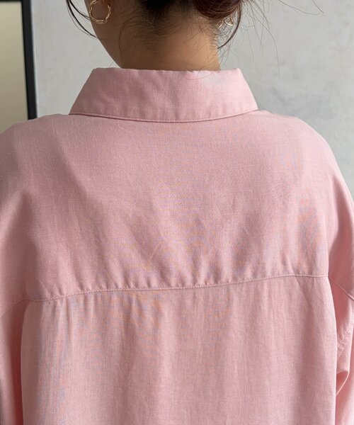 Chez toi（シェトワ）の「GLDボタンリネンシャツ（シャツ/ブラウス・レディース・アイボリー/サックスブルー/ピンク/ネイビー・FREE）」の18枚目の写真