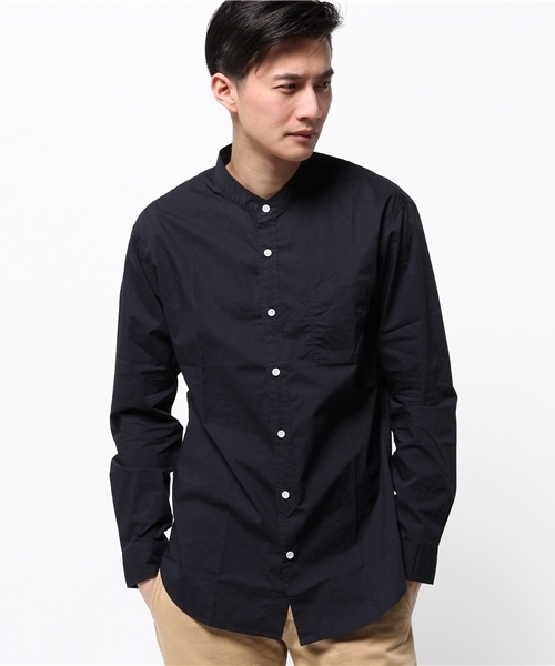 GLOBAL WORK（グローバルワーク）の「ブロードバンドカラー長袖/710837（シャツ/ブラウス・メンズ・ホワイト/ネイビー・MEDIUM/SMALL/X-LARGE/LARGE）」の10枚目の写真