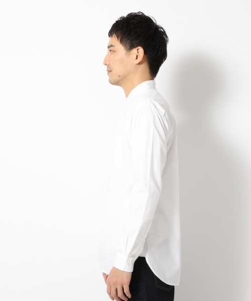 GLOBAL WORK（グローバルワーク）の「ブロードバンドカラー長袖/710837（シャツ/ブラウス・メンズ・ホワイト/ネイビー・MEDIUM/SMALL/X-LARGE/LARGE）」の4枚目の写真