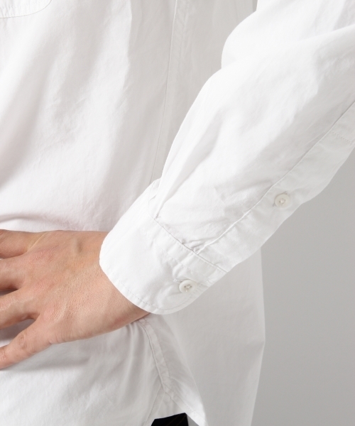 GLOBAL WORK（グローバルワーク）の「ブロードバンドカラー長袖/710837（シャツ/ブラウス・メンズ・ホワイト/ネイビー・MEDIUM/SMALL/X-LARGE/LARGE）」の7枚目の写真