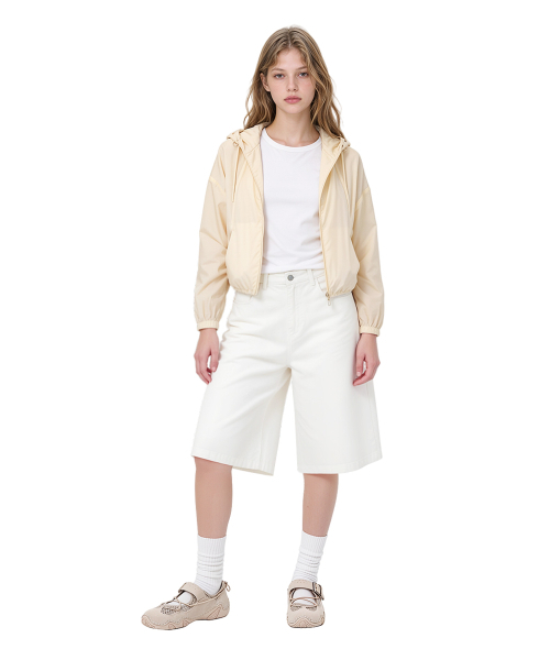 RANDOMOFF（ランダムオフ）の「BTB : SNAP BOTTON BERMUDA SHORTS [SOFT WHITE]（その他パンツ・レディース・ホワイト・X-LARGE/LARGE/MEDIUM/SMALL）」の3枚目の写真