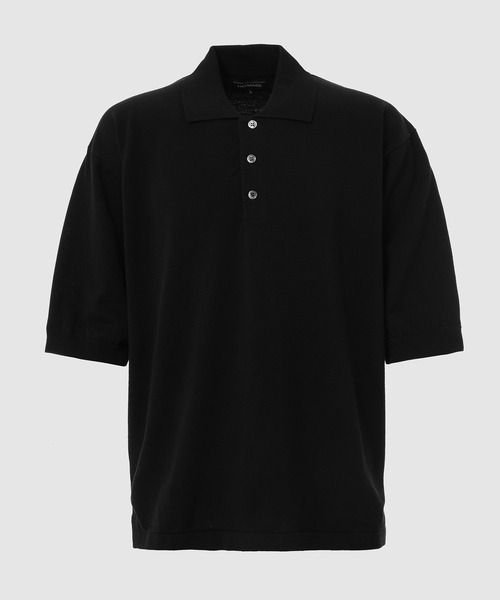 COMME des GARCONS HOMME(コム デ ギャルソン・オム)の「COTTON WOOL KNIT POLOSHIRTS(ニット/セーター・メンズ・ブラック・L)」の1枚目の写真