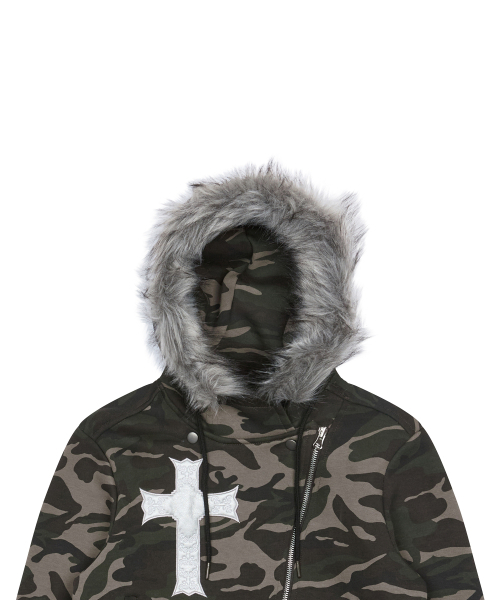 LUVISTRUE(ラヴイズトゥルー)の「GT FUR UNBALANCE HOOD ZIP UP(CAMO)(パーカー・レディース・その他・FREE)」の4枚目の写真