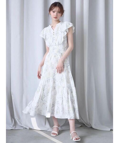 dazzlin(ダズリン)の「ストライプフラワーワンピース(ワンピース・レディース・アイボリー/ブルー/ピンク・SMALL/MEDIUM)」の6枚目の写真