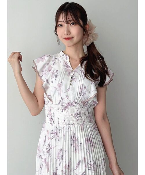 dazzlin(ダズリン)の「ストライプフラワーワンピース(ワンピース・レディース・アイボリー/ブルー/ピンク・SMALL/MEDIUM)」の17枚目の写真