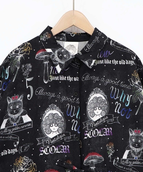 ScoLar(スカラー)の「162697:2柄展開 レース袖シャツワンピース(ワンピース・レディース・オフホワイト/ブラック・M)」の11枚目の写真