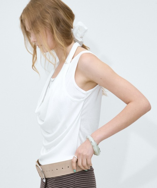 Rohwel(ローウェル)の「Layered Halter Tops / レイヤードホルタートップス(タンクトップ・レディース・ライトグレー/ホワイト/ブラック・FREE)」の11枚目の写真
