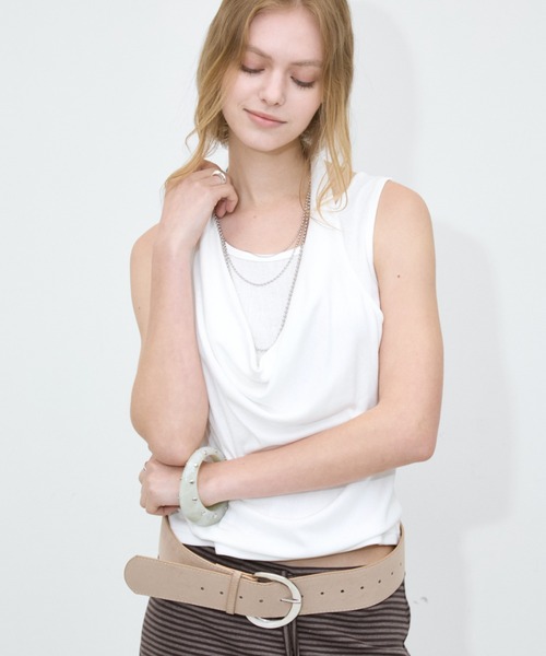 Rohwel(ローウェル)の「Layered Halter Tops / レイヤードホルタートップス(タンクトップ・レディース・ライトグレー/ホワイト/ブラック・FREE)」の9枚目の写真
