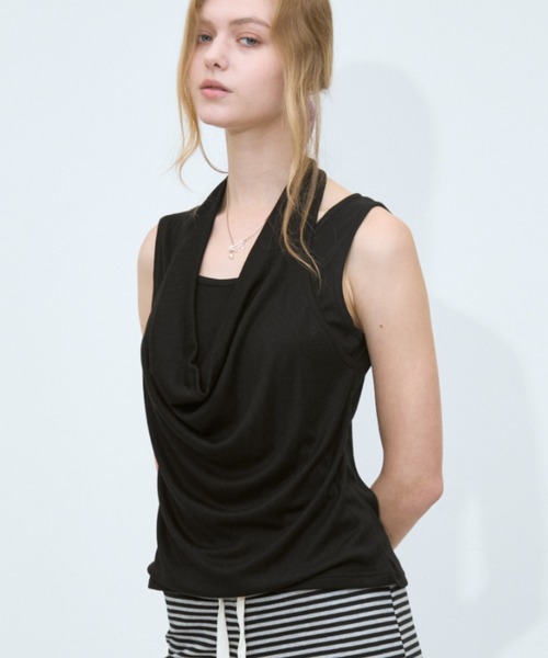 Rohwel(ローウェル)の「Layered Halter Tops / レイヤードホルタートップス(タンクトップ・レディース・ライトグレー/ホワイト/ブラック・FREE)」の19枚目の写真