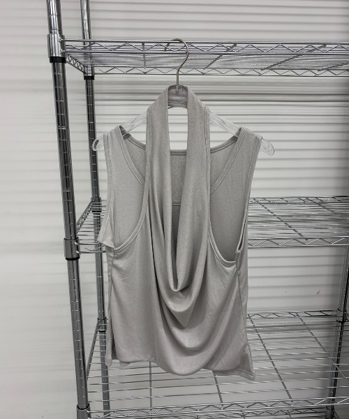 Rohwel(ローウェル)の「Layered Halter Tops / レイヤードホルタートップス(タンクトップ・レディース・ライトグレー/ホワイト/ブラック・FREE)」の4枚目の写真