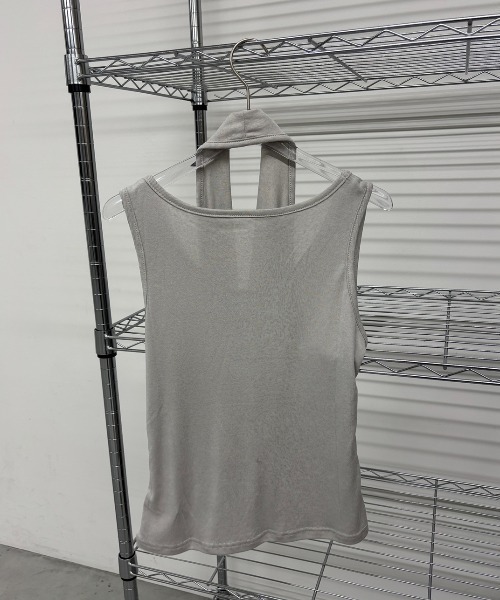 Rohwel(ローウェル)の「Layered Halter Tops / レイヤードホルタートップス(タンクトップ・レディース・ライトグレー/ホワイト/ブラック・FREE)」の5枚目の写真