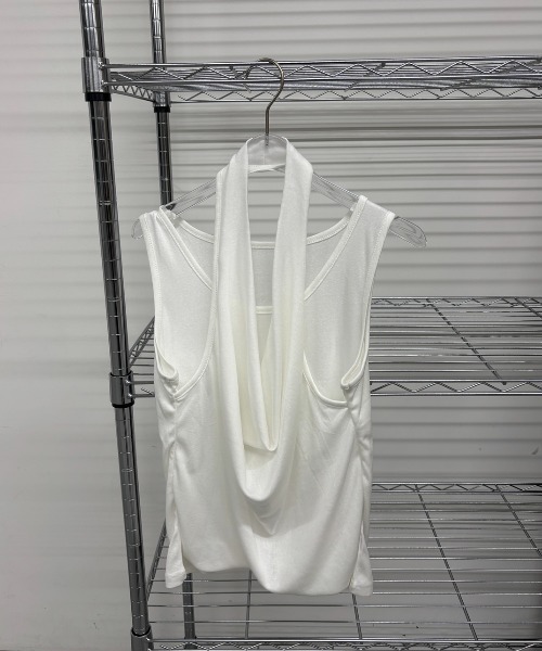 Rohwel(ローウェル)の「Layered Halter Tops / レイヤードホルタートップス(タンクトップ・レディース・ライトグレー/ホワイト/ブラック・FREE)」の15枚目の写真