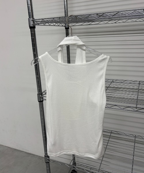 Rohwel(ローウェル)の「Layered Halter Tops / レイヤードホルタートップス(タンクトップ・レディース・ライトグレー/ホワイト/ブラック・FREE)」の16枚目の写真