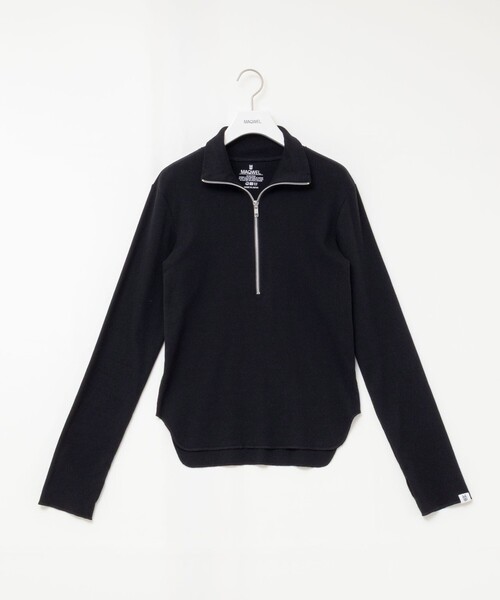 MAQWEL(マクウェル)の「【MAQWEL/マクウェル】COTTON RIB ハーフジッププルオーバー(Tシャツ/カットソー・レディース・ブラック/ブラウン/アイボリー・FREE)」の7枚目の写真
