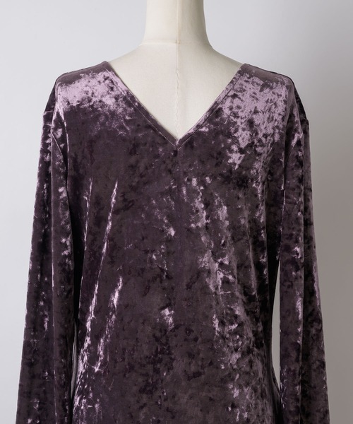 yae(ヤエ)の「2way lace × velours dress / 2wayレース×ベロアドレス(ワンピース・レディース・ブラック/パープル/カーキ・38/36)」の12枚目の写真