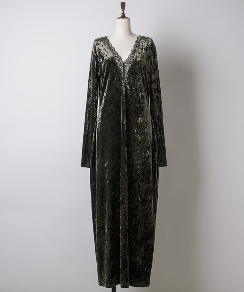 yae(ヤエ)の「2way lace × velours dress / 2wayレース×ベロアドレス(ワンピース・レディース・ブラック/パープル/カーキ・38/36)」の22枚目の写真