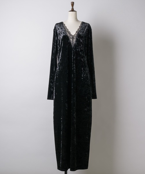 yae(ヤエ)の「2way lace × velours dress / 2wayレース×ベロアドレス(ワンピース・レディース・ブラック/パープル/カーキ・38/36)」の21枚目の写真