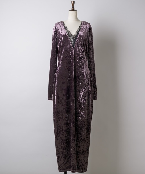 yae(ヤエ)の「2way lace × velours dress / 2wayレース×ベロアドレス(ワンピース・レディース・ブラック/パープル/カーキ・38/36)」の20枚目の写真