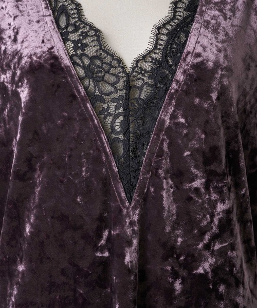 yae(ヤエ)の「2way lace × velours dress / 2wayレース×ベロアドレス(ワンピース・レディース・ブラック/パープル/カーキ・38/36)」の16枚目の写真