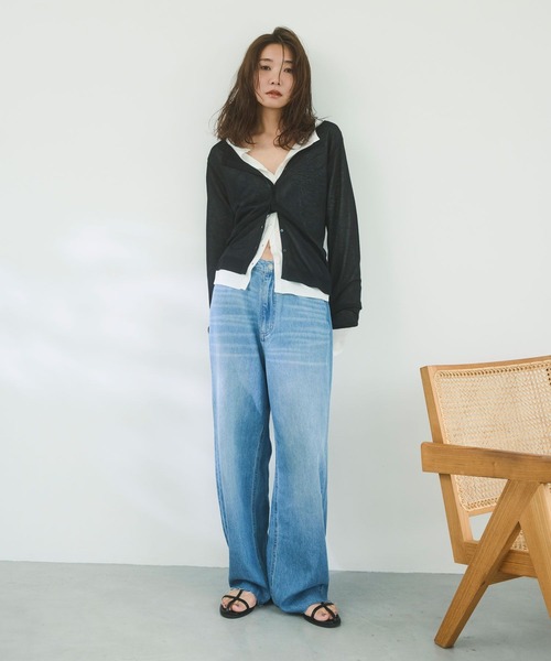 BAYFLOW(ベイフロー)の「【知久友里恵さんコラボ】オーバルカラビナセットパンツ(デニムパンツ・レディース・インディゴブルー/ブラック/カーキ・SMALL/MEDIUM)」の5枚目の写真