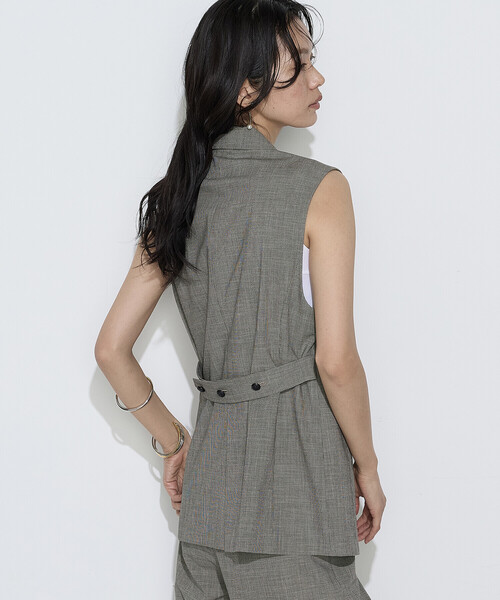 COMME CA(コムサ)の「〔 TALLサイズ 〕 ストレッチミニ千鳥 ジレ(ベスト・レディース・ブラック系その他/ベージュ系その他・15号/13号)」の15枚目の写真