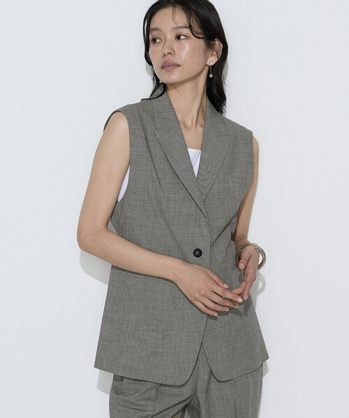 COMME CA(コムサ)の「〔 TALLサイズ 〕 ストレッチミニ千鳥 ジレ(ベスト・レディース・ブラック系その他/ベージュ系その他・15号/13号)」の17枚目の写真
