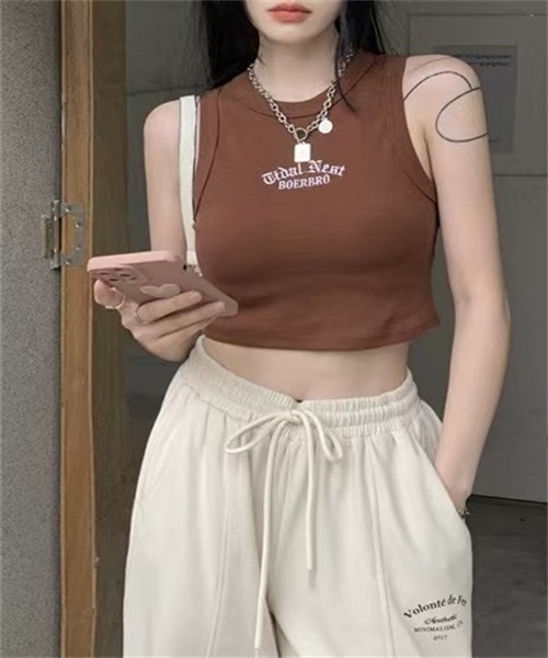 FREE STYLISTS(フリー スタイリスト)の「ノースリーブ タンクトップ レディース(タンクトップ・レディース・カーキ/ホワイト/ライトグレー/グレー/ブラック/ブラウン・2XL/M/XL/L)」の5枚目の写真