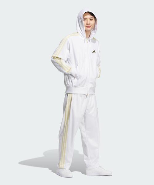 adidas(アディダス)の「Stadium Gold ルーズフィット フード付きトラックトップ / ジャージ / アディダス adidas(マウンテンパーカー・メンズ・ホワイト・SMALL/MEDIUM/LARGE/X-LARGE/XX-LARGE/X-SMALL/3XL)」の3枚目の写真