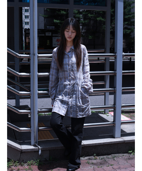 REHEAT(リヒート)の「OVERSIZED POCKET SHIRT_SKY BLUE(シャツ/ブラウス・レディース・その他・FREE)」の1枚目の写真