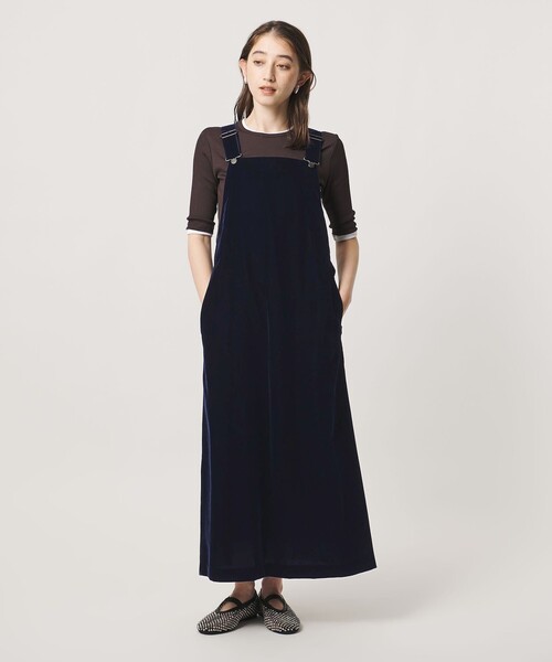 UNITED ARROWS(ユナイテッドアローズ)の「ベルベット サロペット スカート(サロペット/オーバーオール・レディース・ネイビー/ブラック・38/36)」の2枚目の写真