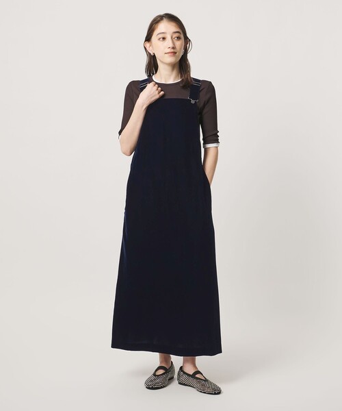 UNITED ARROWS(ユナイテッドアローズ)の「ベルベット サロペット スカート(サロペット/オーバーオール・レディース・ネイビー/ブラック・38/36)」の4枚目の写真