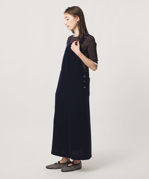UNITED ARROWS(ユナイテッドアローズ)の「ベルベット サロペット スカート(サロペット/オーバーオール・レディース・ネイビー/ブラック・38/36)」の5枚目の写真