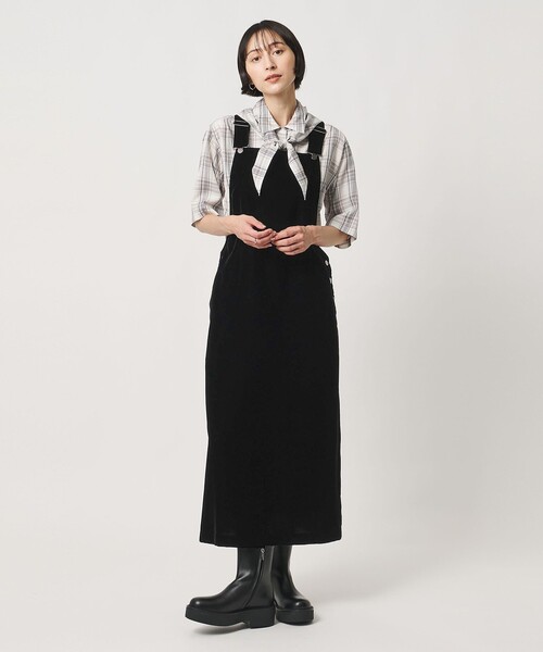 UNITED ARROWS(ユナイテッドアローズ)の「ベルベット サロペット スカート(サロペット/オーバーオール・レディース・ネイビー/ブラック・38/36)」の6枚目の写真
