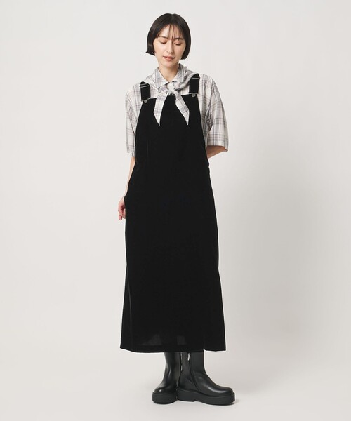 UNITED ARROWS(ユナイテッドアローズ)の「ベルベット サロペット スカート(サロペット/オーバーオール・レディース・ネイビー/ブラック・38/36)」の7枚目の写真