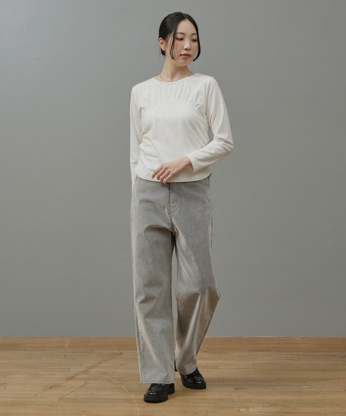 Nunc.(ヌンク)の「フロッキーストレートデニムパンツ(デニムパンツ・レディース・ブラック/ネイビー/サックスブルー・38)」の7枚目の写真