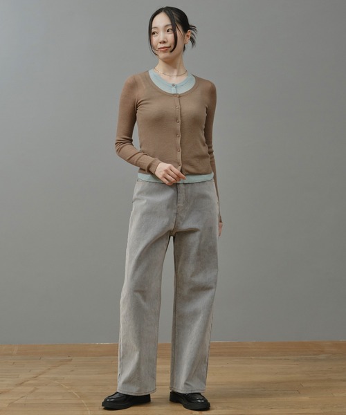 Nunc.(ヌンク)の「フロッキーストレートデニムパンツ(デニムパンツ・レディース・ブラック/ネイビー/サックスブルー・38)」の8枚目の写真