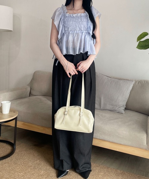 WEGO(ウィゴー)の「WEGO/シャーリングシアーブラウス(シャツ/ブラウス・レディース・サックスブルー/ホワイト・FREE)」の5枚目の写真