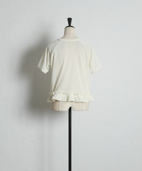 &. NOSTALGIA(アンドドットノスタルジア)の「シアーフロッキー裾フリルTシャツ(Tシャツ/カットソー・レディース・オフホワイト/グレー・FREE)」の20枚目の写真