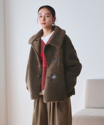 【WEB限定】ボア×フェイクムートン ループボタンジャケット 2WAY