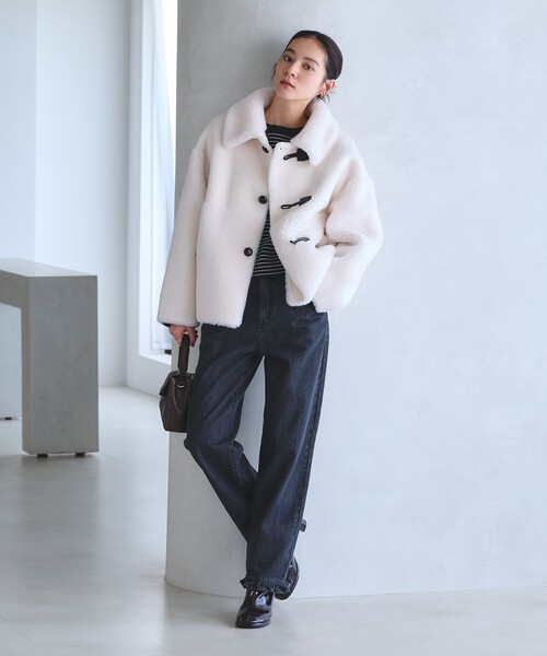 BEAUTY&YOUTH UNITED ARROWS(ビューティーアンドユースユナイテッドアローズ)の「【WEB限定】ボア×フェイクムートン ループボタンジャケット 2WAY(その他アウター・レディース・ダークグレー/モカ/ダークブラウン/オフホワイト・S/M)」の11枚目の写真