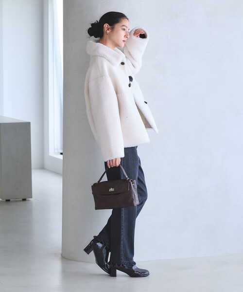 BEAUTY&YOUTH UNITED ARROWS(ビューティーアンドユースユナイテッドアローズ)の「【WEB限定】ボア×フェイクムートン ループボタンジャケット 2WAY(その他アウター・レディース・ダークグレー/モカ/ダークブラウン/オフホワイト・S/M)」の13枚目の写真