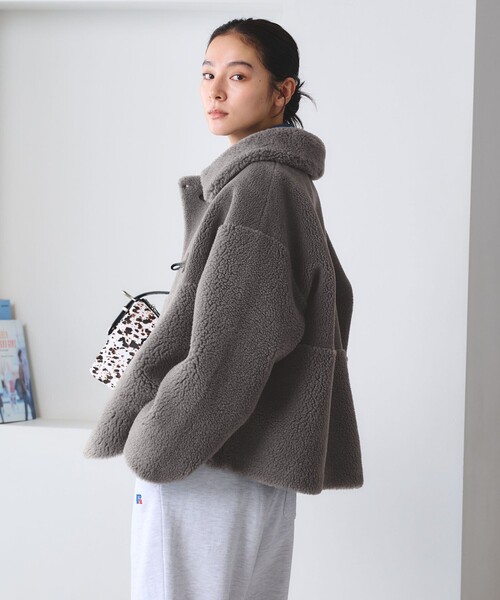 BEAUTY&YOUTH UNITED ARROWS(ビューティーアンドユースユナイテッドアローズ)の「【WEB限定】ボア×フェイクムートン ループボタンジャケット 2WAY(その他アウター・レディース・ダークグレー/モカ/ダークブラウン/オフホワイト・S/M)」の16枚目の写真