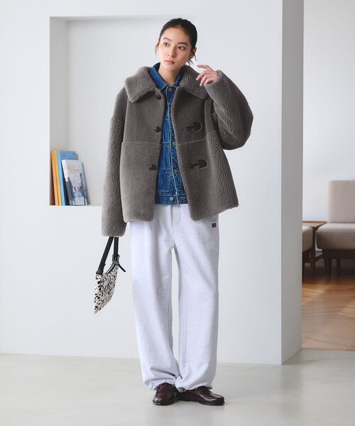 BEAUTY&YOUTH UNITED ARROWS(ビューティーアンドユースユナイテッドアローズ)の「【WEB限定】ボア×フェイクムートン ループボタンジャケット 2WAY(その他アウター・レディース・ダークグレー/モカ/ダークブラウン/オフホワイト・S/M)」の18枚目の写真