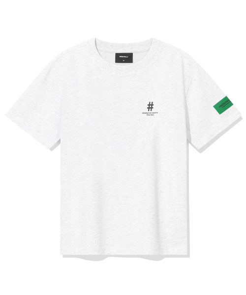 BEENTRILL(ビントリル)の「ウィメンズグリーンテーピングハッシュタグ半袖Tシャツ(アイスグレー)(Tシャツ/カットソー・レディース・その他・SMALL/X-SMALL)」の2枚目の写真