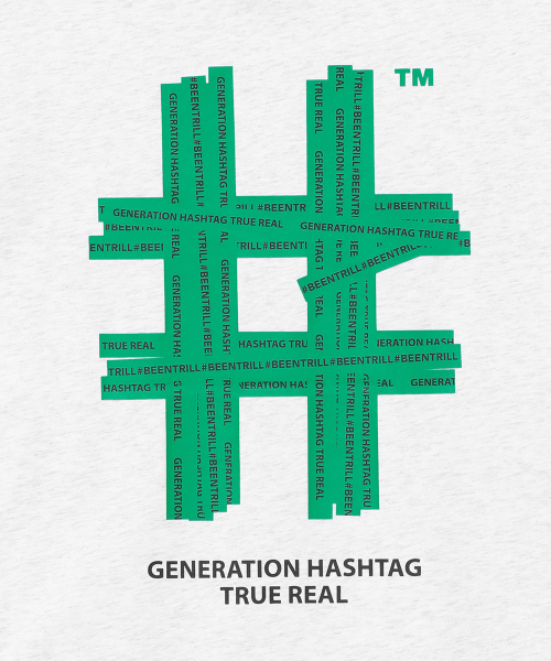 BEENTRILL(ビントリル)の「ウィメンズグリーンテーピングハッシュタグ半袖Tシャツ(アイスグレー)(Tシャツ/カットソー・レディース・その他・SMALL/X-SMALL)」の3枚目の写真