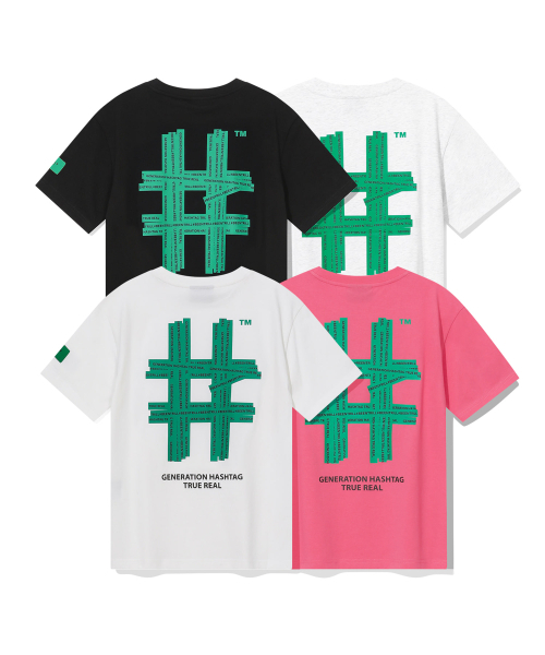 BEENTRILL(ビントリル)の「ウィメンズグリーンテーピングハッシュタグ半袖Tシャツ(アイスグレー)(Tシャツ/カットソー・レディース・その他・SMALL/X-SMALL)」の4枚目の写真