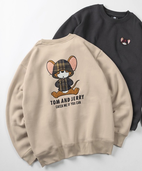 Tom＆Jerry（トムアンドジェリー）の「【71】【TOM＆JERRY/トムとジェリー】サガラ刺繍 アップリケ 裏起毛 クルーネック スウェット/ジェリー/タフィー/古着MIX/ユニセックス/レディース/メンズ（スウェット・レディース・スミクロ/オフホワイト/グレイッシュベージュ/サックスブルー/ブラック/オートミール/ホワイト系/ベージュ系/グレー系/ライトグレー/ブラック系/ブルー系/ブラウン/グレー/グレー系2/グレー系1・M/L/XL）」の14枚目の写真