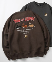 【71】【TOM&JERRY/トムとジェリー】サガラ刺繍 アップリケ 裏起毛 クルーネック スウェット/ジェリー/タフィー/古着MIX/ユニセックス/レディース/メンズ