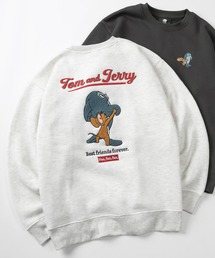 【71】【TOM&JERRY/トムとジェリー】サガラ刺繍 アップリケ 裏起毛 クルーネック スウェット/ジェリー/タフィー/古着MIX/ユニセックス/レディース/メンズ