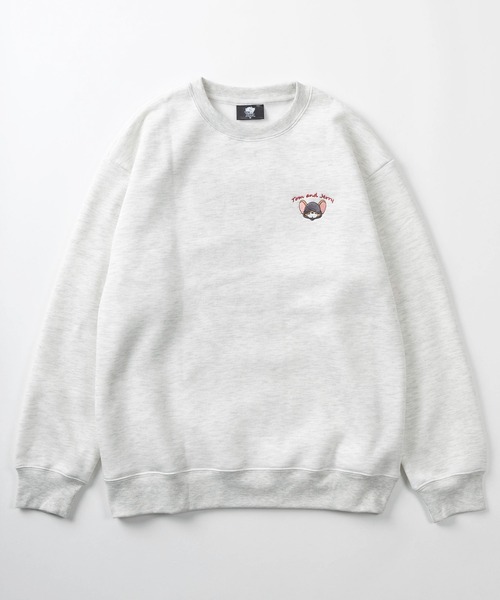 Tom＆Jerry（トムアンドジェリー）の「【71】【TOM＆JERRY/トムとジェリー】サガラ刺繍 アップリケ 裏起毛 クルーネック スウェット/ジェリー/タフィー/古着MIX/ユニセックス/レディース/メンズ（スウェット・レディース・スミクロ/オフホワイト/グレイッシュベージュ/サックスブルー/ブラック/オートミール/ホワイト系/ベージュ系/グレー系/ライトグレー/ブラック系/ブルー系/ブラウン/グレー/グレー系2/グレー系1・M/L/XL）」の18枚目の写真